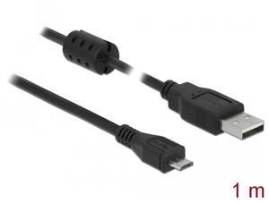 Delock 84901 USB 2.0 Type-A male > USB 2.0 Micro-B male, kaapeli 1m