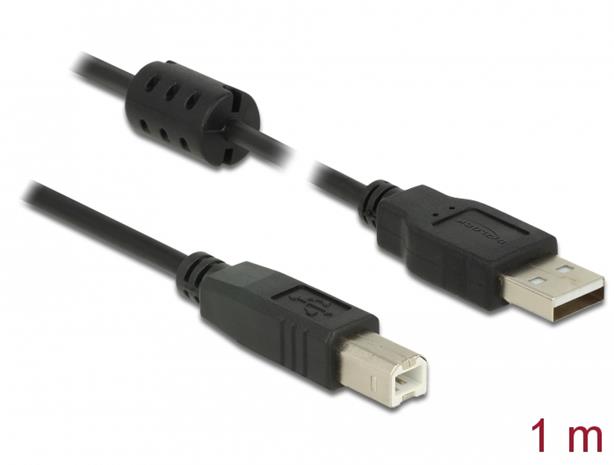 Delock 84895 USB 2.0 Type-A male > USB 2.0 Type-B male, kaapeli 1m