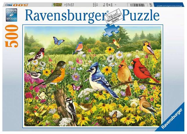 Ravensburger Palapeli Birds In The Meadow 500 – kuva 1/8