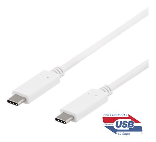 Deltaco USBC-1406 Superspeed USB-C - USB-C 3.1 Gen 2, kaapeli 0,5m