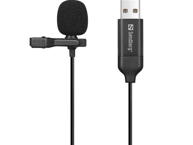 Sandberg Streamer USB Clip Microphone (126-40), lavalier-mikrofoni