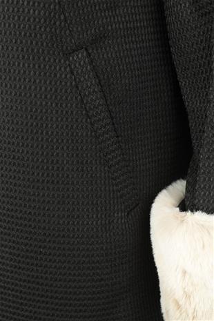 Hell Bunny - Faustine Coat - Pitkät Takit - Naiset - Musta beige