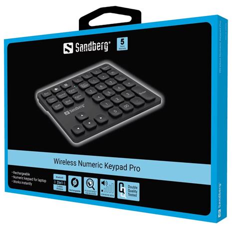 Sandberg Wireless Numeric Keypad Pro (630-09), langaton numeronäppäimistö