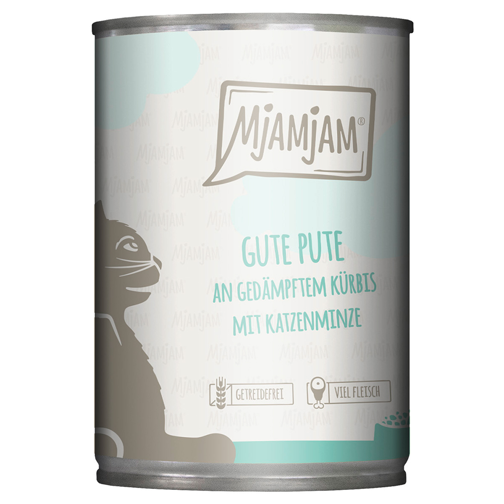 6x400g MjAMjAM hyvä kalkkuna & höyrytetty kurpitsa kissanruoka märkä