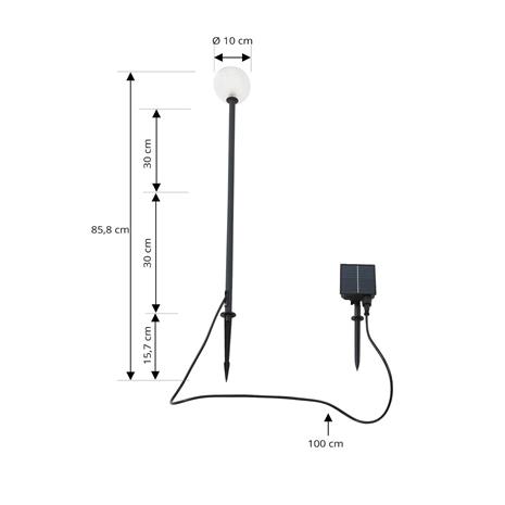 Lindby LED-aurinkovalaisin Brindley, lasi