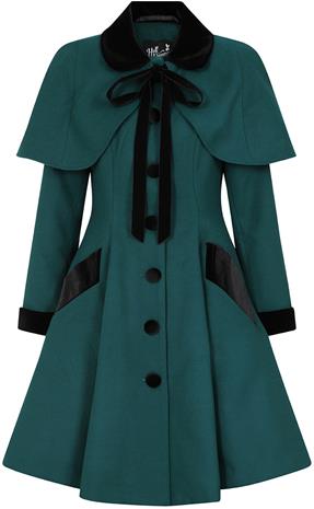 Hell Bunny - Anouk Coat - Pitkät Takit - Naiset - Vihreä musta