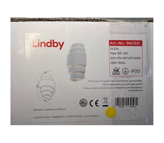 Lindby - LED Seinävalaisin MARIT 1xE14/5W/230V