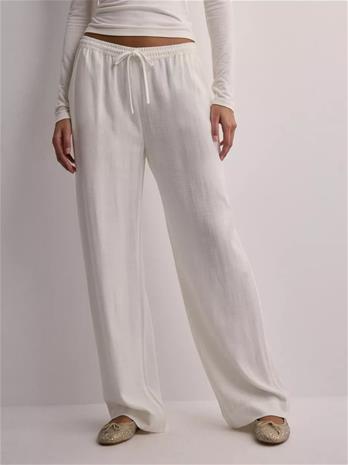 Nelly - Pellavahousut - Beige - Pull On Linen Pants - Housut