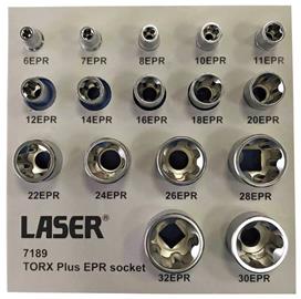 Torx Plus-hylsyavainsarja, 1/4"", 3/8"" ja 1/2"", Laser