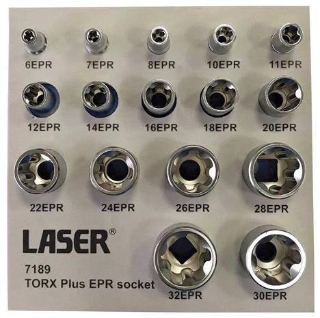 Torx Plus-hylsyavainsarja, 1/4"", 3/8"" ja 1/2"", Laser