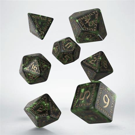 Q-Workshop Runic Dice Set RPG, noppasetti 7kpl – kuva 7/7