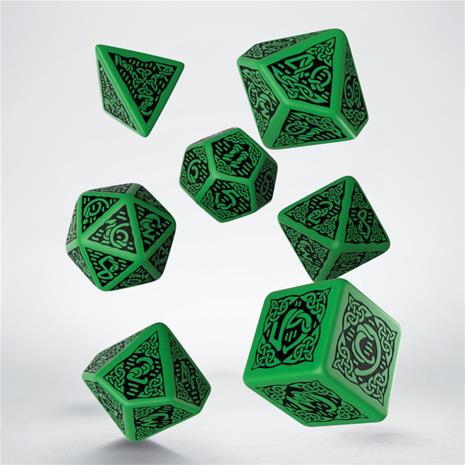 Q-Workshop Celtic 3D Revised Dice Set RPG, noppasetti 7kpl