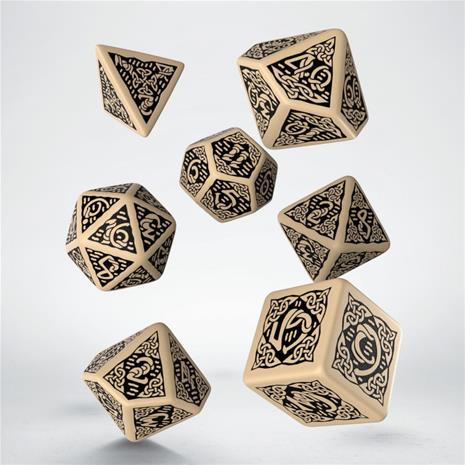 Q-Workshop Celtic 3D Revised Dice Set RPG, noppasetti 7kpl