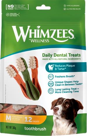 Whimzees Toothbrush Veggie M 12 kpl