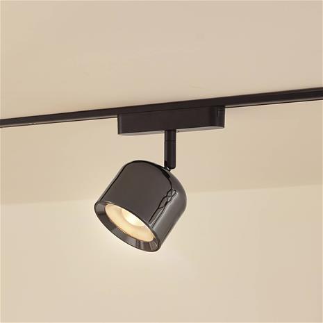 Lindby LED-kohdevalaisin 48 V Lumaro, harmaa, Ø 8,2 cm, alumiini