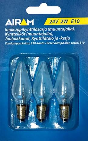 Airam 24V 2W E10 3 kpl varalamppu
