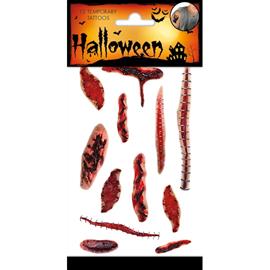 Tatuoinnit Halloween feikkiveriä ja haavoja 1 arkki