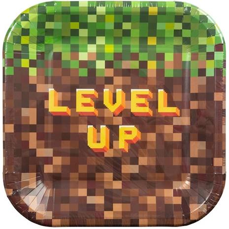 Papperstallrikar Pixel Level Up 8-p – kuva 2/3