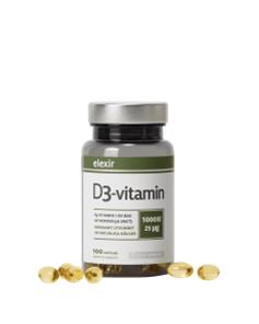 Elexir Pharma D3 Vitamin 25µg 100 kaps, ravintolisä – kuva 2/6