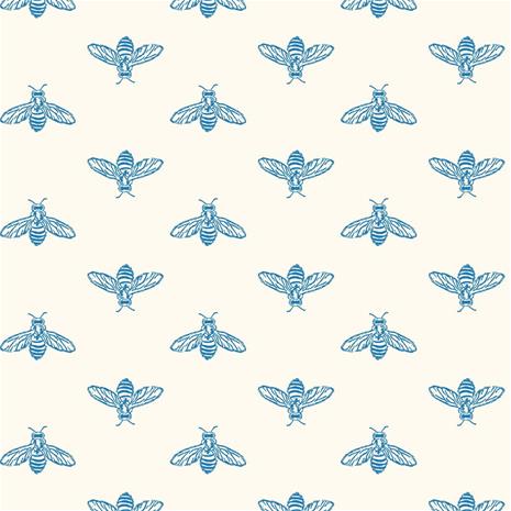Block Print Bee Blue Haze - 118545 Tapetti