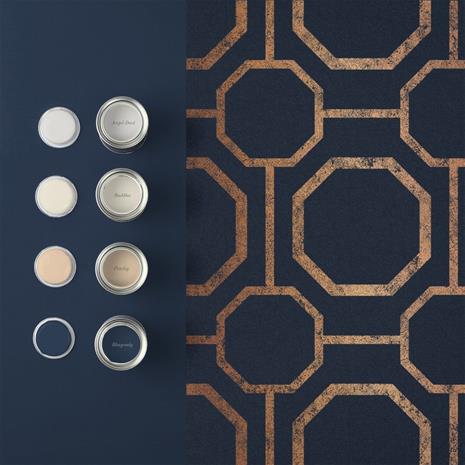 Sashiko Navy - 105772 Tapetti