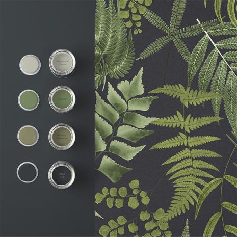 Midsummer Fern Black - 107879 Tapetti