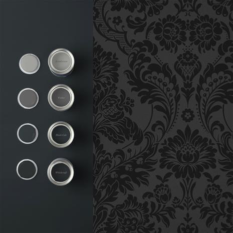 Gothic Damask Noir - 106585 Tapetti