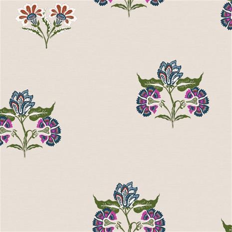 Indienne Block Print Dawn Grey - 118574 Tapetti