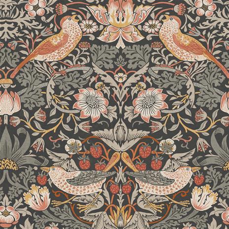 Strawberry Thief Charcoal - 124230 Tapetti