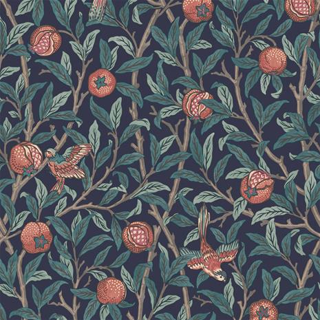 Bird & Pomegranate Navy Blue - 124259 Tapetti