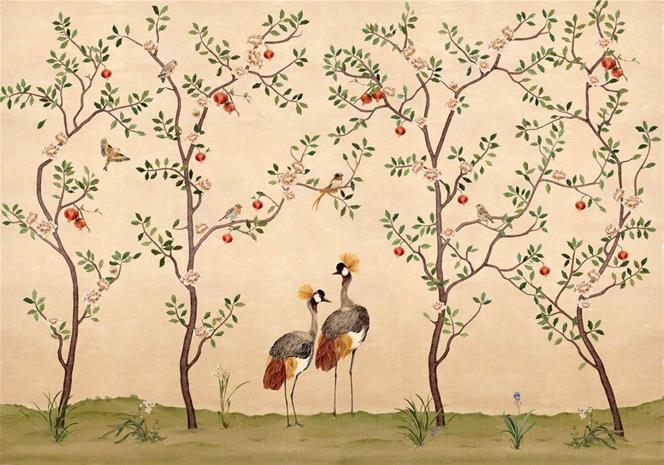Crowned Crane Nacre - B00164 Tapetti