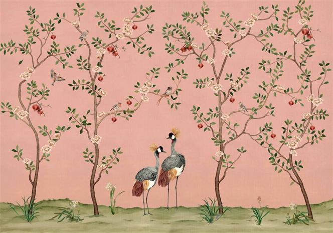 Crowned Crane Rose - B00163 Tapetti