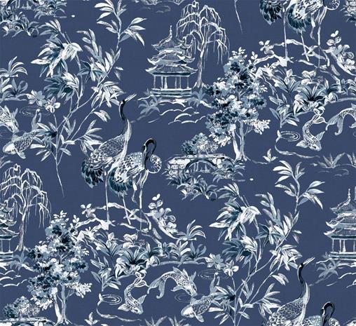 Ming Pagoda Navy - B00139 Tapetti – kuva 2/3