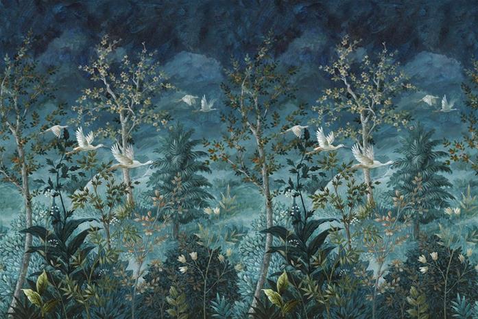 Midnight Canopy Blue - 99424 Tapetti – kuva 2/3