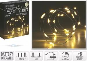 LED-Valoketju 40 lamppua Hopealanka