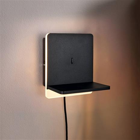 Fairfield LED-seinävalaisin, metalli, mattamusta, himmennin