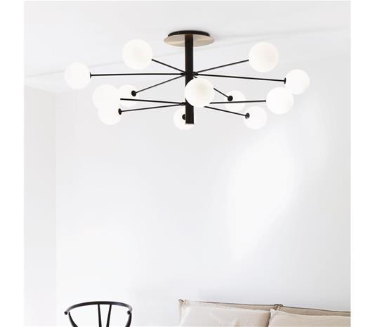 Ideal Lux Cosmopolitan musta/messkinki 12x, Ø 145