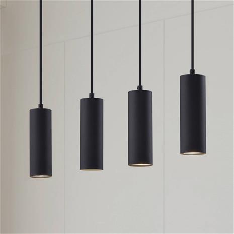 Lindby Joffrey -riippuvalaisin, 4-lamp., musta