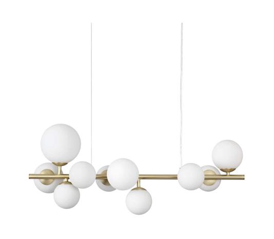 Ideal Lux Perlage-riippuvalo P 81cm messinki/valk.