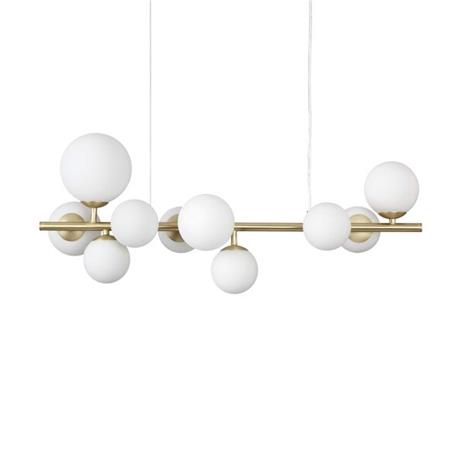 Ideal Lux Perlage-riippuvalo P 81cm messinki/valk.