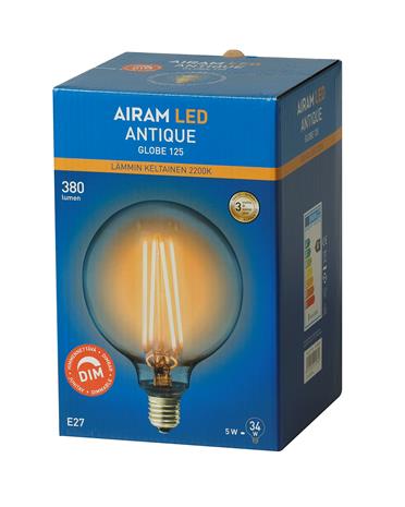 Airam Amber LED-lamppu 4,5 W, E27, himmennettävä
