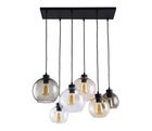 TK LIGHTING Riippuvalaisin Cubus, 6-lamp. kirkas/hunaja/ruskea