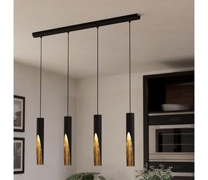 LED-riippuvalaisin Barbotto musta/kulta, 4 lamppua