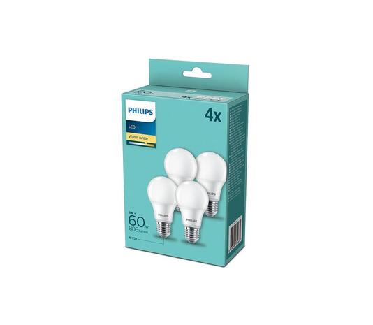 Philips Philips E27 LED-lamppu A60 8W 2Â 700Â K matta 4 kpl