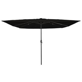 vidaXL Neliskanttinen Puutarhateltta LED-valoilla 295x245 cm Musta