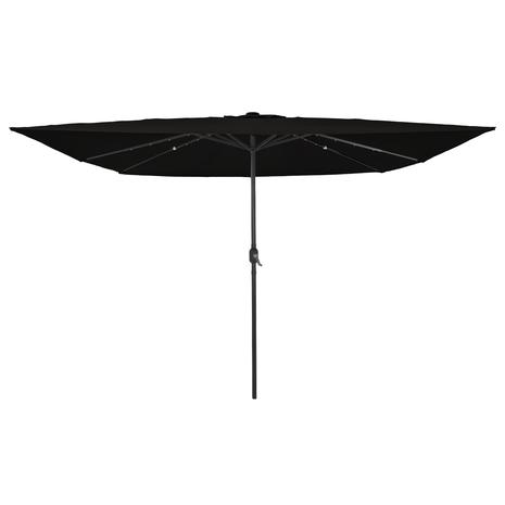 vidaXL Neliskanttinen Puutarhateltta LED-valoilla 295x245 cm Musta