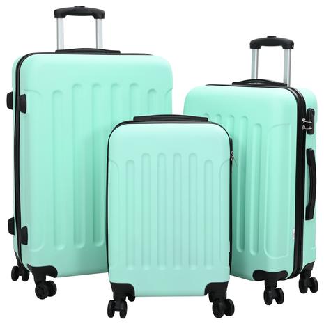 vidaXL matkalaukkusetti 3 kpl Kova kuori Mintunvihreä 20” 24” 28” ABS
