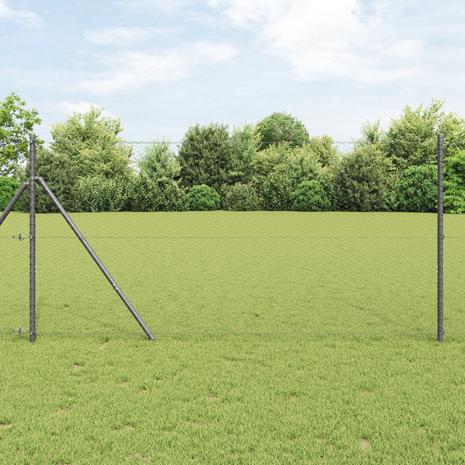 vidaXL Kuusikulmainen Aita Harmaa 1.2x10 m Teräs