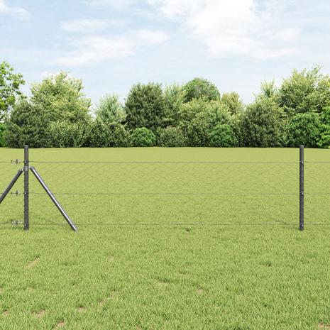 vidaXL Kuusikulmainen aita Harmaa 1.4x10 m Teräs