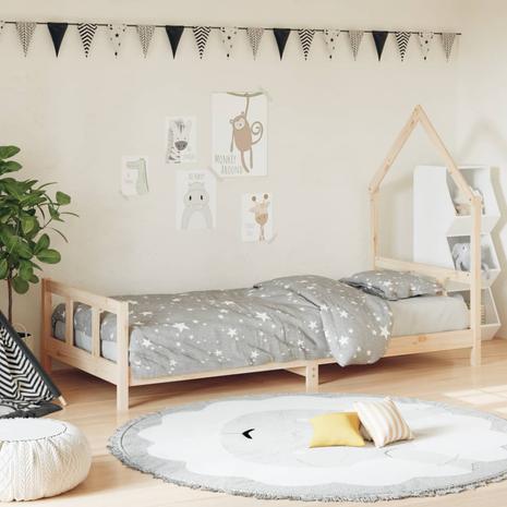 vidaXL Lasten sängynrunko 90x200 cm täysi mänty